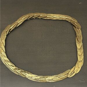 NWOT-Vintage Textured Gold Leaf Chain Bracelet